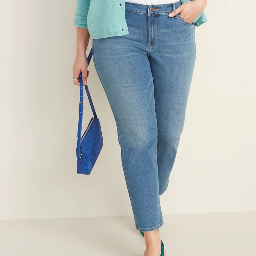 Midrise Power slim straight jeans-Size 18 plus
